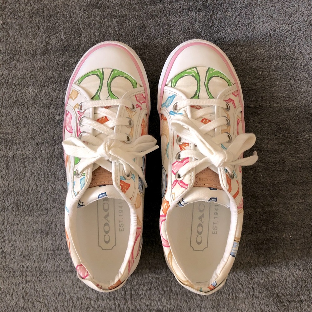 Coach Barrett Multi-color Scribble Sneakers 6M